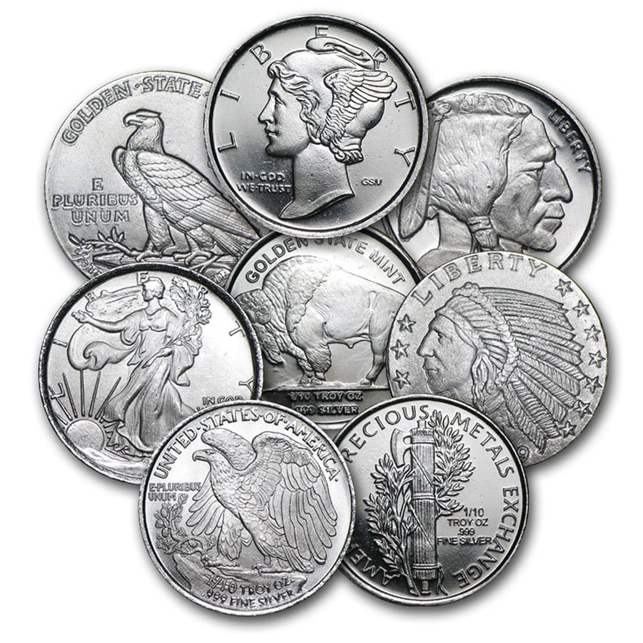 1/10 oz Silver Round - Secondary Market 1/10 oz Silver Round - Secondary Market
