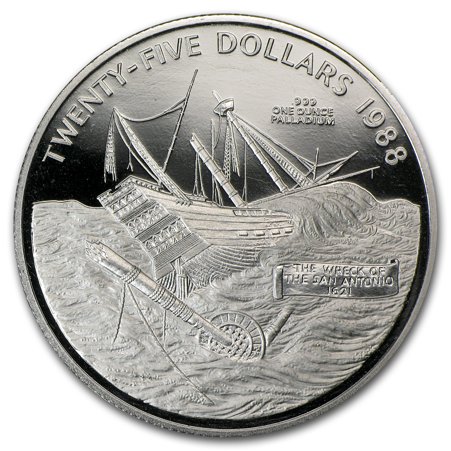 1988 Bermuda 1 oz Palladium San Antonio Proof