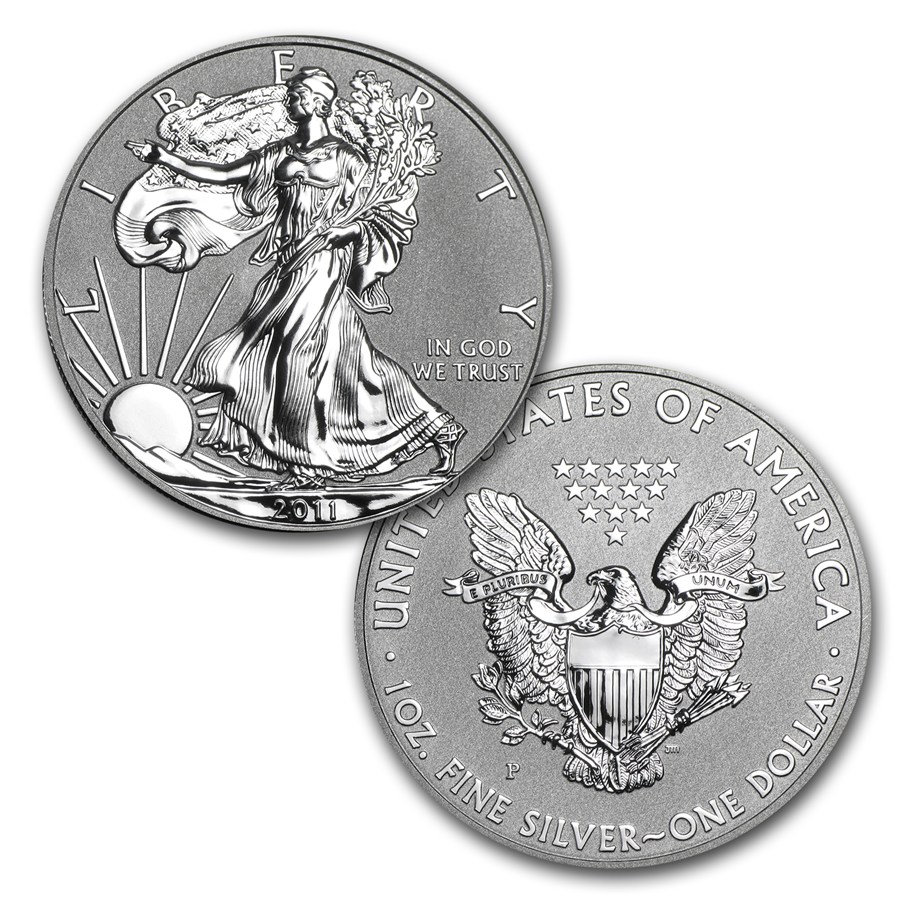 2011 5-Coin American Silver Eagle Set (25th Anniv, w/Box & COA)