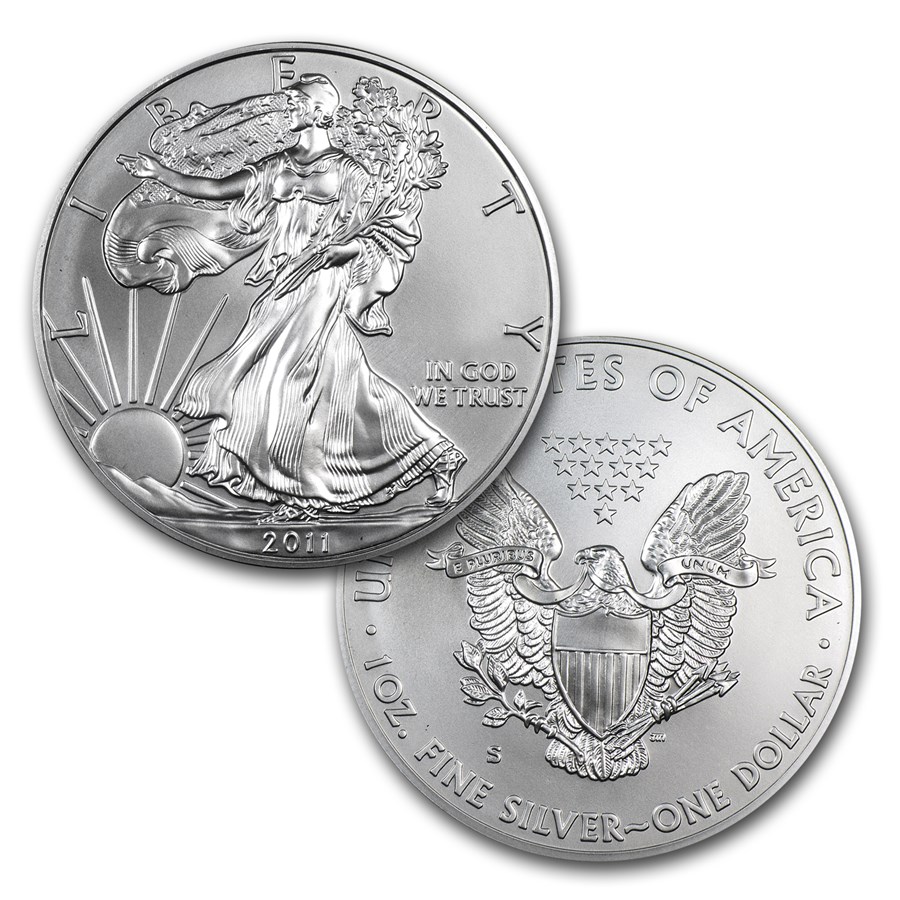 2011 5-Coin American Silver Eagle Set (25th Anniv, w/Box & COA)