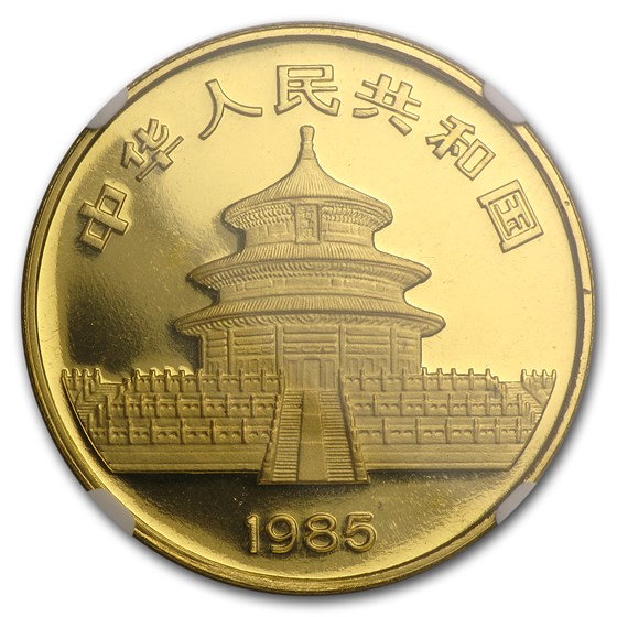 1985 China 1 oz Gold Panda MS-68 NGC