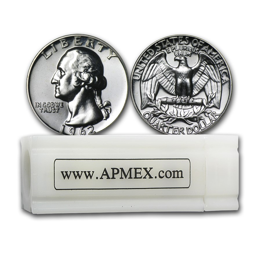 90% Silver Washington Quarters 40-Coin Roll Proof 90% Silver Washington Quarters 40-Coin Roll Proof