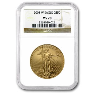 2008-W 1 oz Burnished Gold Eagle MS-70 NGC