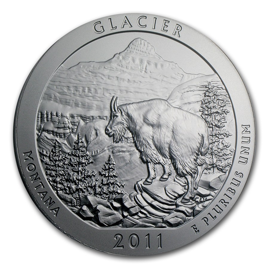 2011-P 5 oz Silver ATB Glacier SP-69 PCGS (Roosevelt)