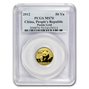 2012 China 1/10 oz Gold Panda MS-70 PCGS