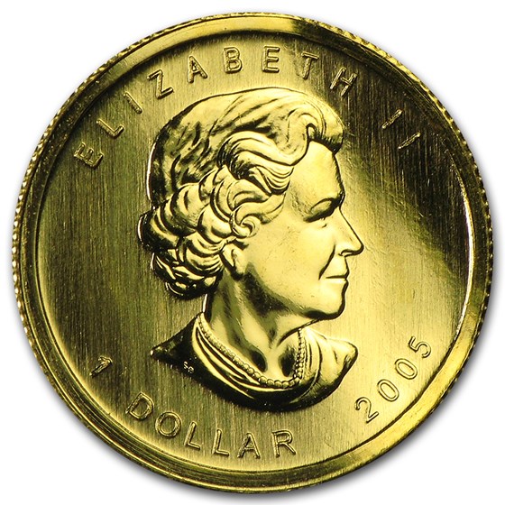 1/20 oz Gold Canadian Maple Leaf (Abrasions, Random Years)
