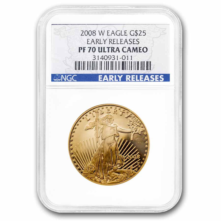 2008-W 1/2 oz Proof American Gold Eagle PF-70 NGC