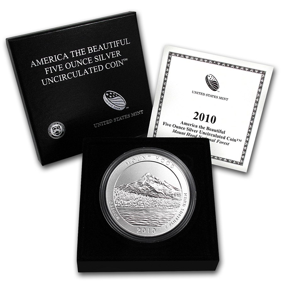 2010-P 5 oz Silver ATB Mount Hood (w/Box & COA)