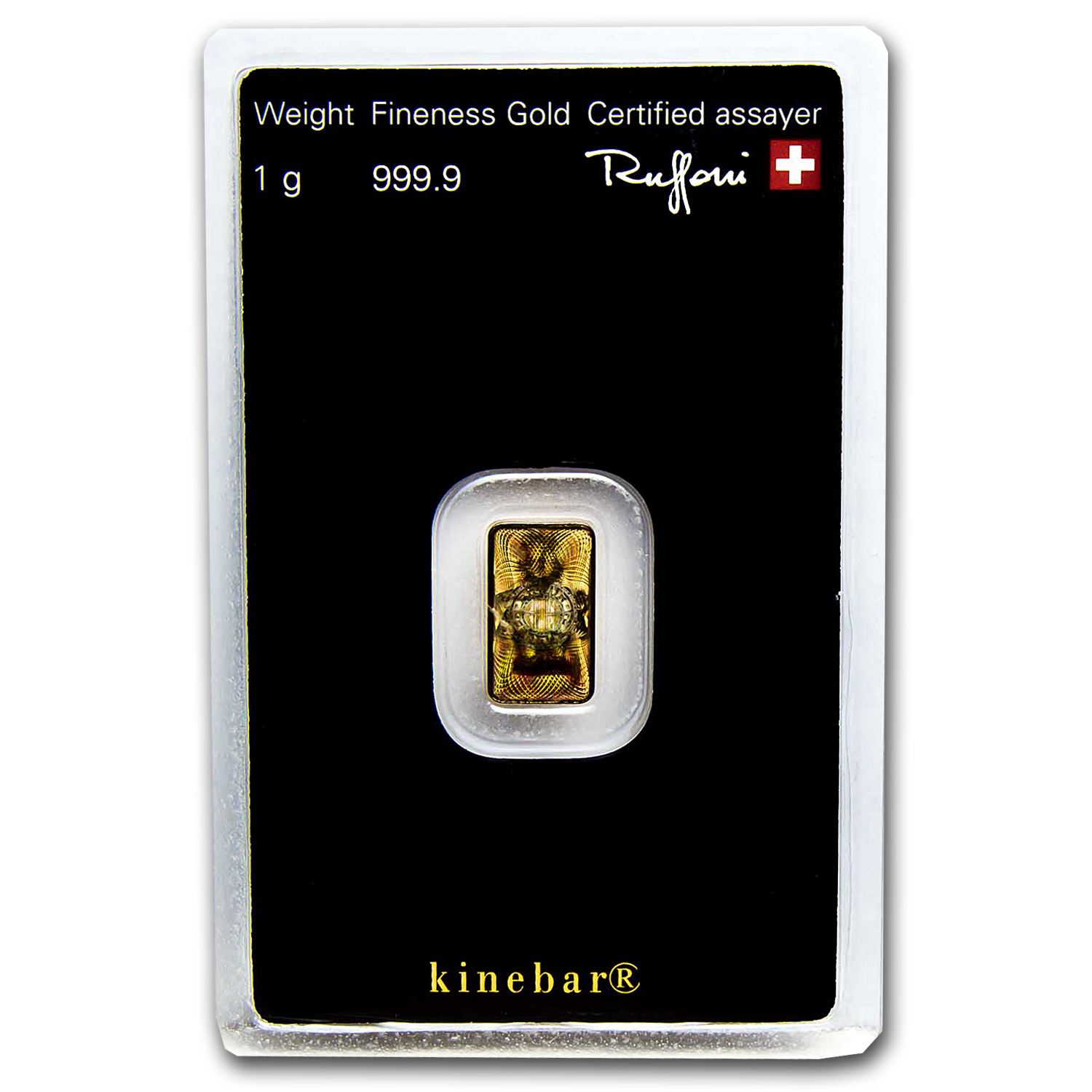 1 gram Gold Bar - Argor-Heraeus KineBar Design (In Assay)