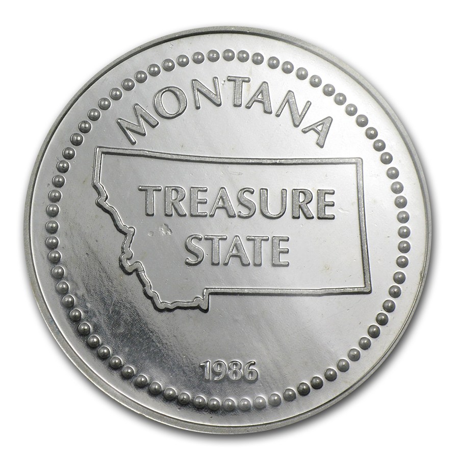1 oz Silver Round - Johnson Matthey (1986, Montana)