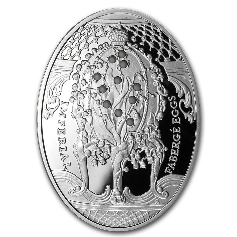 2010 Niue Silver $2 Imperial Faberge Eggs Lilies of the Valley