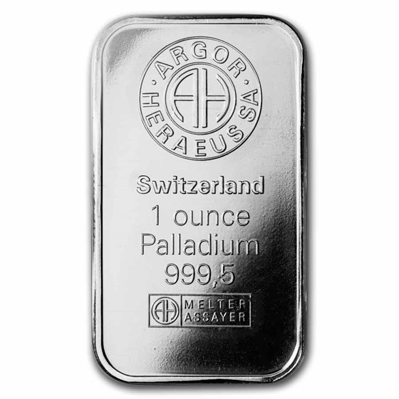 1 oz Palladium Bar - Secondary Market (w/Assay Card)