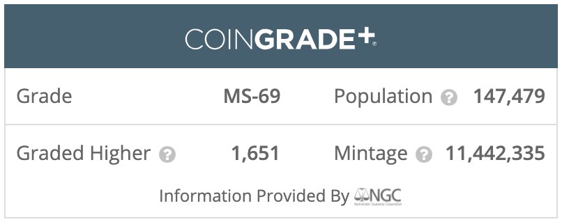 1987 American Silver Eagle MS-69 NGC
