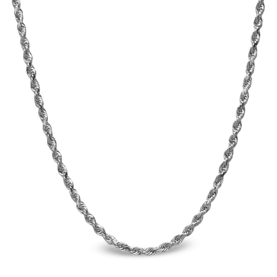 Diamond Cut Rope Sterling Silver Necklace - 24 in.