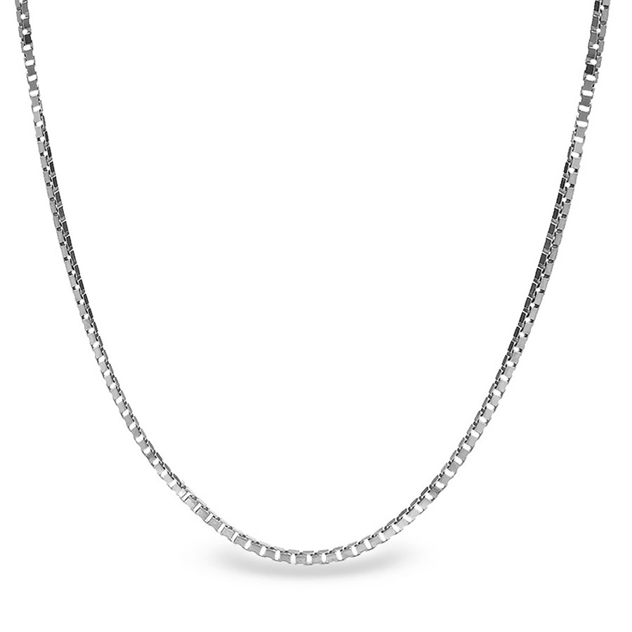 Box Chain Sterling Silver Necklace - 30 in.