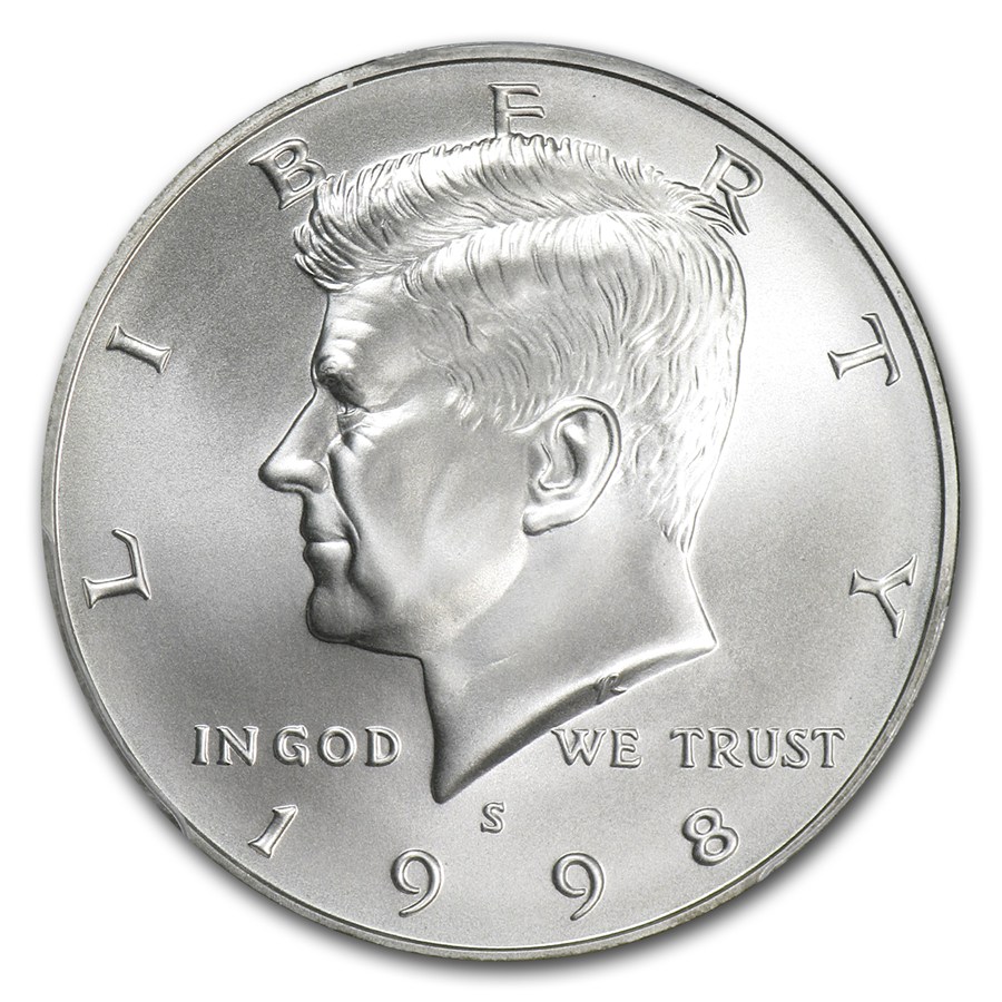 1998-S Silver John F. Kennedy 1/2 Dollar Matte SP-70 PCGS
