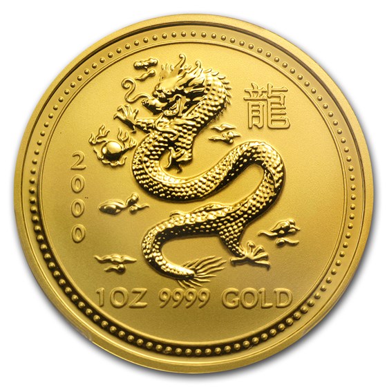 2000 1 oz Gold Lunar Year of the Dragon MS-70 PCGS (Series I)