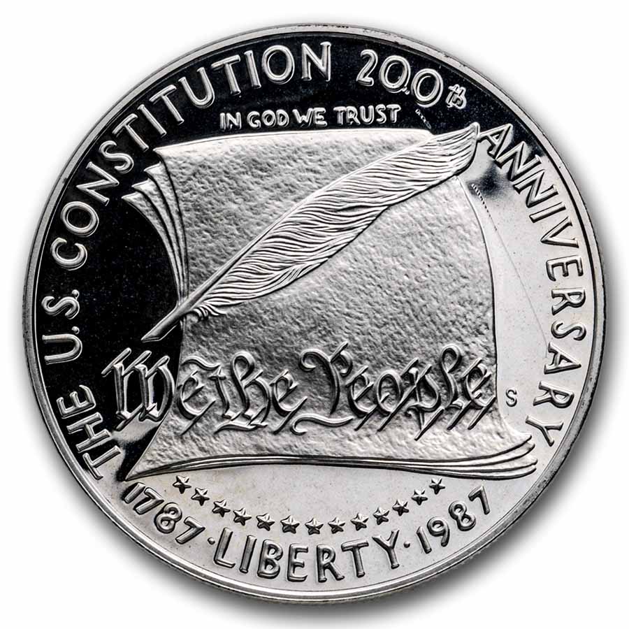 1987-S Constitution $1 Silver Commem Proof (w/Box & COA)