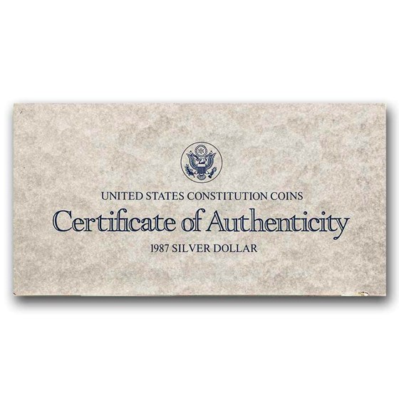 1987-S Constitution $1 Silver Commem Proof (w/Box &amp; COA)