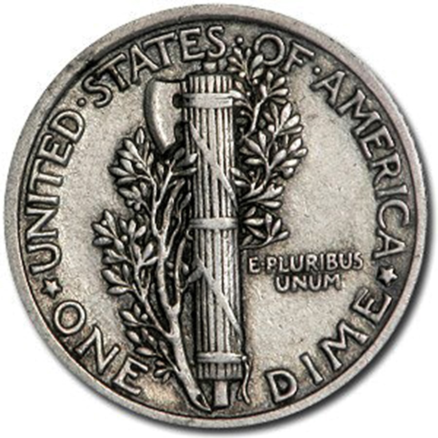90% Silver Mercury Dime $100 Face Value Bag (1916-1929)