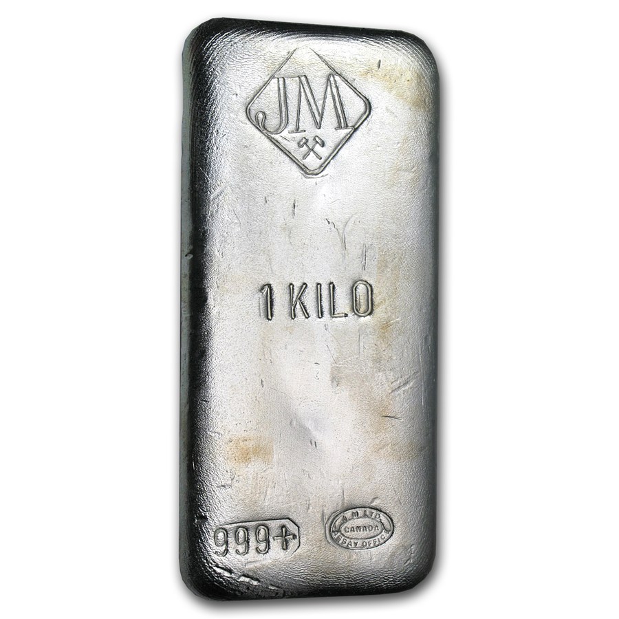 1 kilo Silver Bar - Johnson Matthey (Canada, No Serial #)