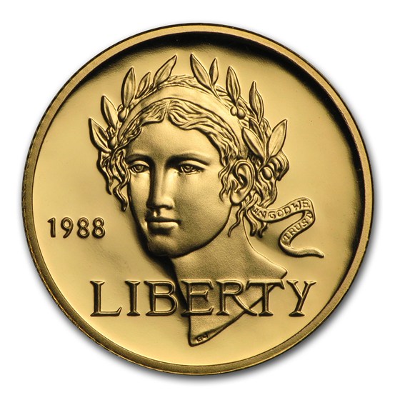 1988-W Gold $5 Commem Olympic Proof (w/Box &amp; COA)