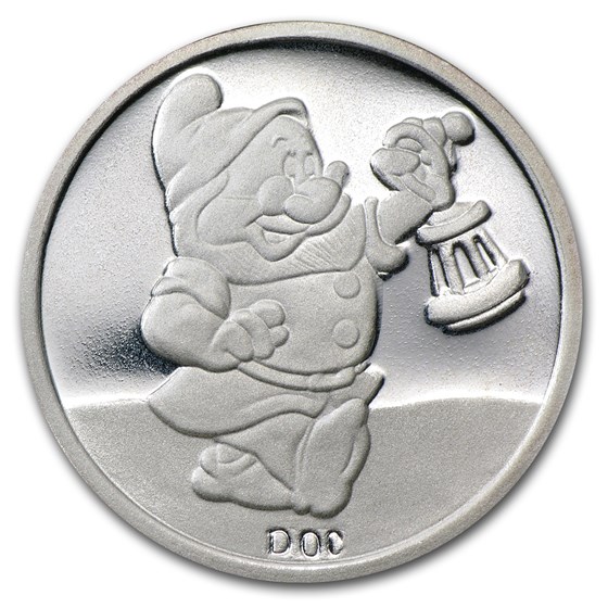 1/2 oz Silver - Disney's Snow White 50th Anniv (Doc, w/Assay)