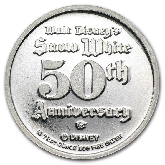 1/2 oz Silver - Disney's Snow White 50th Anniv (Doc, w/Assay)