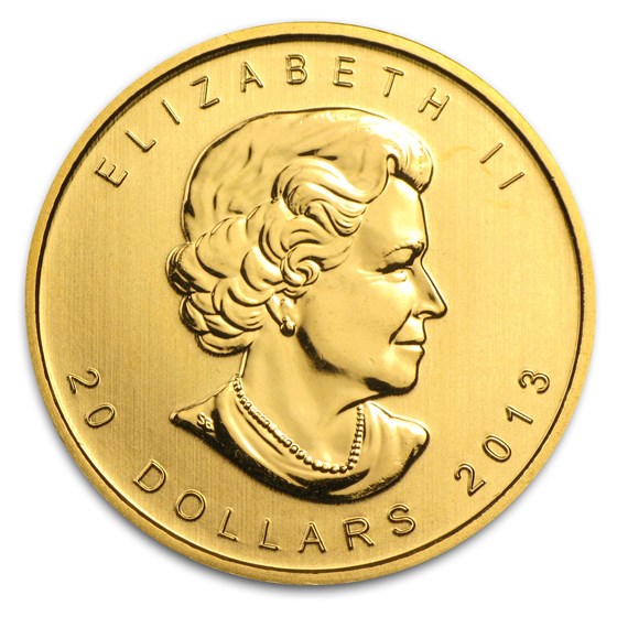 2013 Canada 1/2 oz Gold Maple Leaf BU