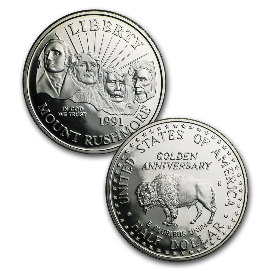 1991 2-Coin Mount Rushmore Proof Set (w/Box & COA)