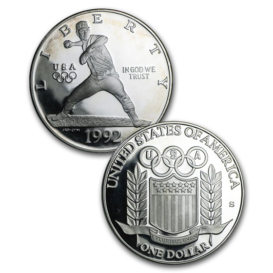 1992 2-Coin Olympic Proof Set (w/Box &amp; COA)