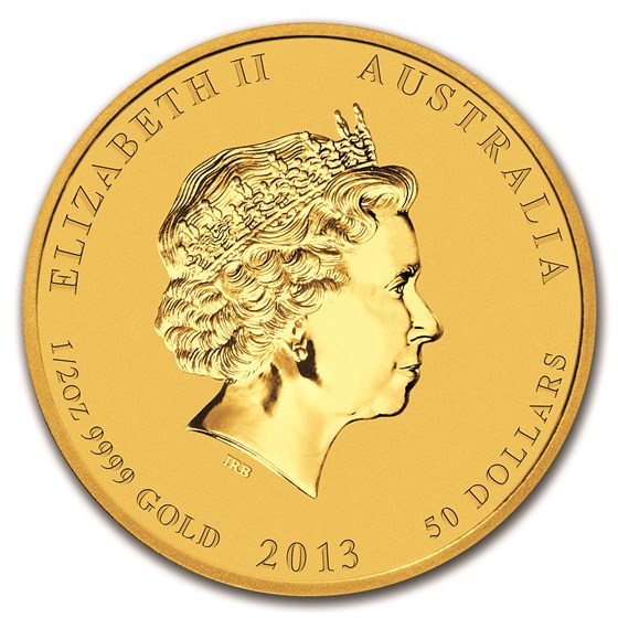 2013 Australia 1/2 oz Gold Lunar Snake BU (Series II)