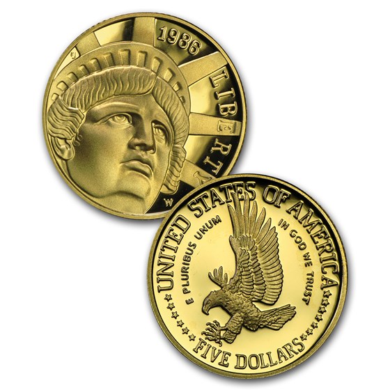 1986 3-Coin Commem Statue of Liberty Proof Set (w/Box &amp; COA)