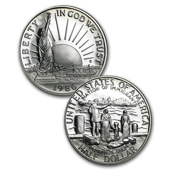 1986 3-Coin Commem Statue of Liberty Proof Set (w/Box &amp; COA)