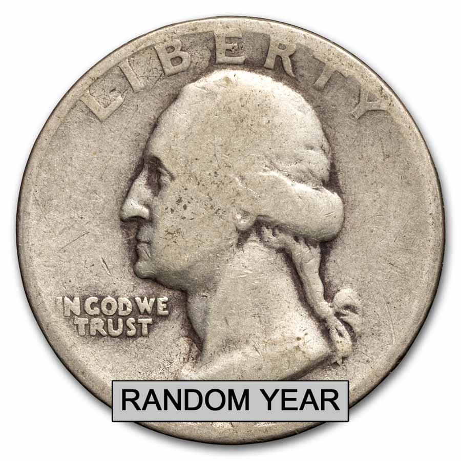 1932-1939 Washington Quarter 40-Coin Roll Avg Circ
