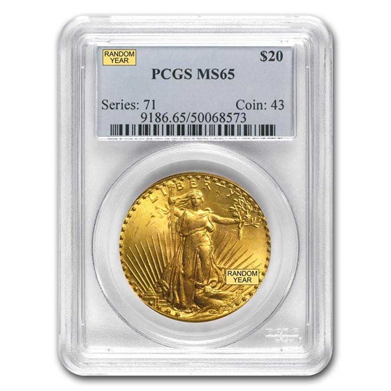 $20 St Gaudens Gold Double Eagle MS-65 PCGS (Random) $20 St Gaudens Gold Double Eagle MS-65 PCGS (Random)