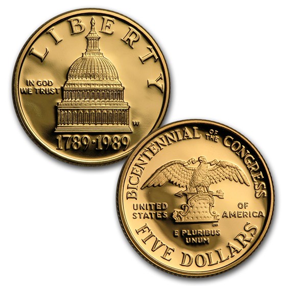 1989 3-Coin Commem Congressional Proof Set (w/Box &amp; COA)