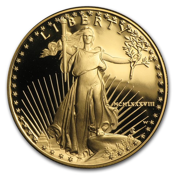 1988-W 1 oz Proof American Gold Eagle (w/Box &amp; COA)