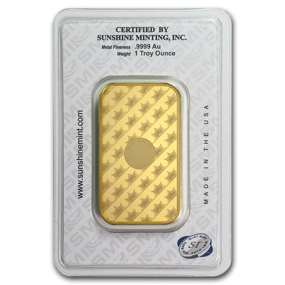 1 oz Gold Bar - Sunshine New Design (In TEP Packaging)