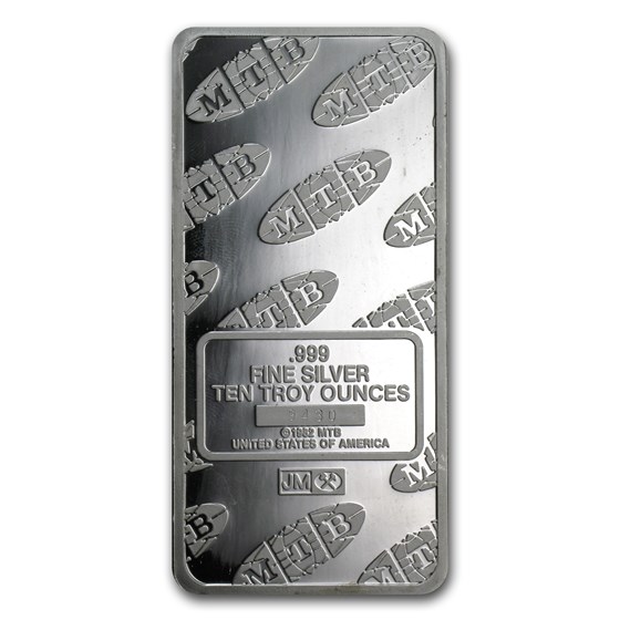 10 oz Silver Bar - Johnson Matthey (Statue of Liberty, MTB)