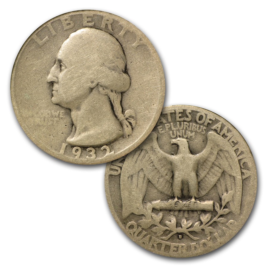 1932-1964 P,D,S Washington Quarters Set Avg Circ (In Dansco)