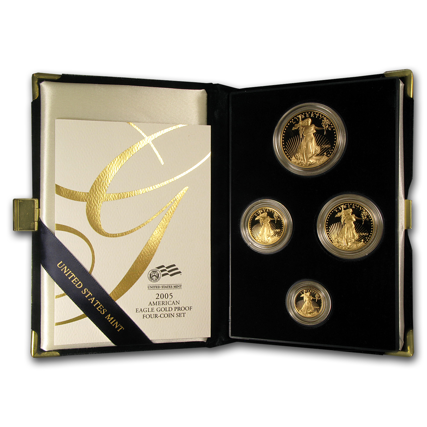 2005-W 4-Coin Proof American Gold Eagle Set (w/Box &amp; COA)