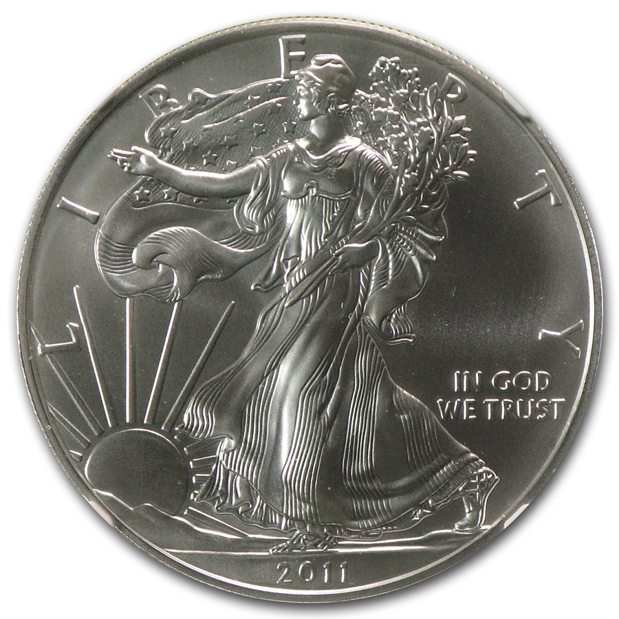 2011 (S) American Silver Eagle MS-70 NGC (ER, Golden Gate)