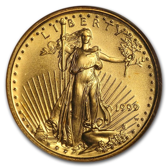 1999-W 1/10 oz American Gold Eagle MS-69 NGC (W Variety)
