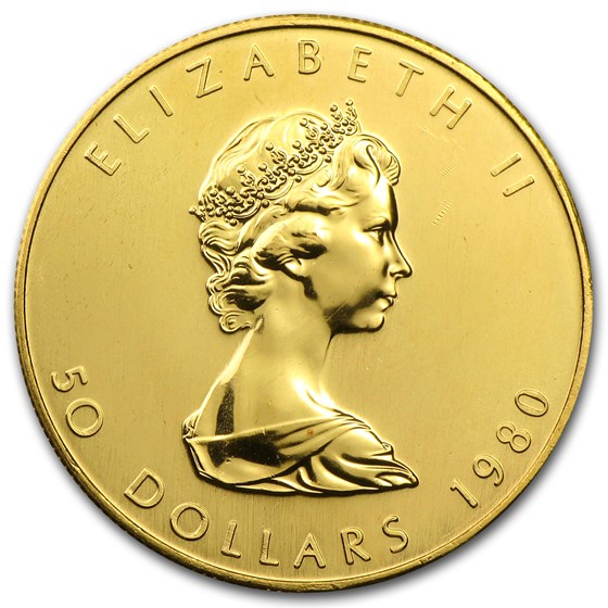 1980 Canada 1 oz Gold Maple Leaf BU