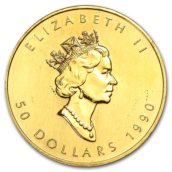 1990 Canada 1 oz Gold Maple Leaf BU