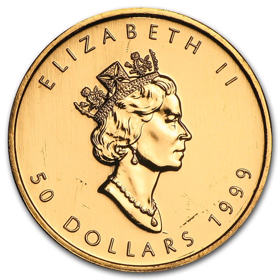 1999 Canada 1 oz Gold Maple Leaf BU (20 Years ANS Privy)