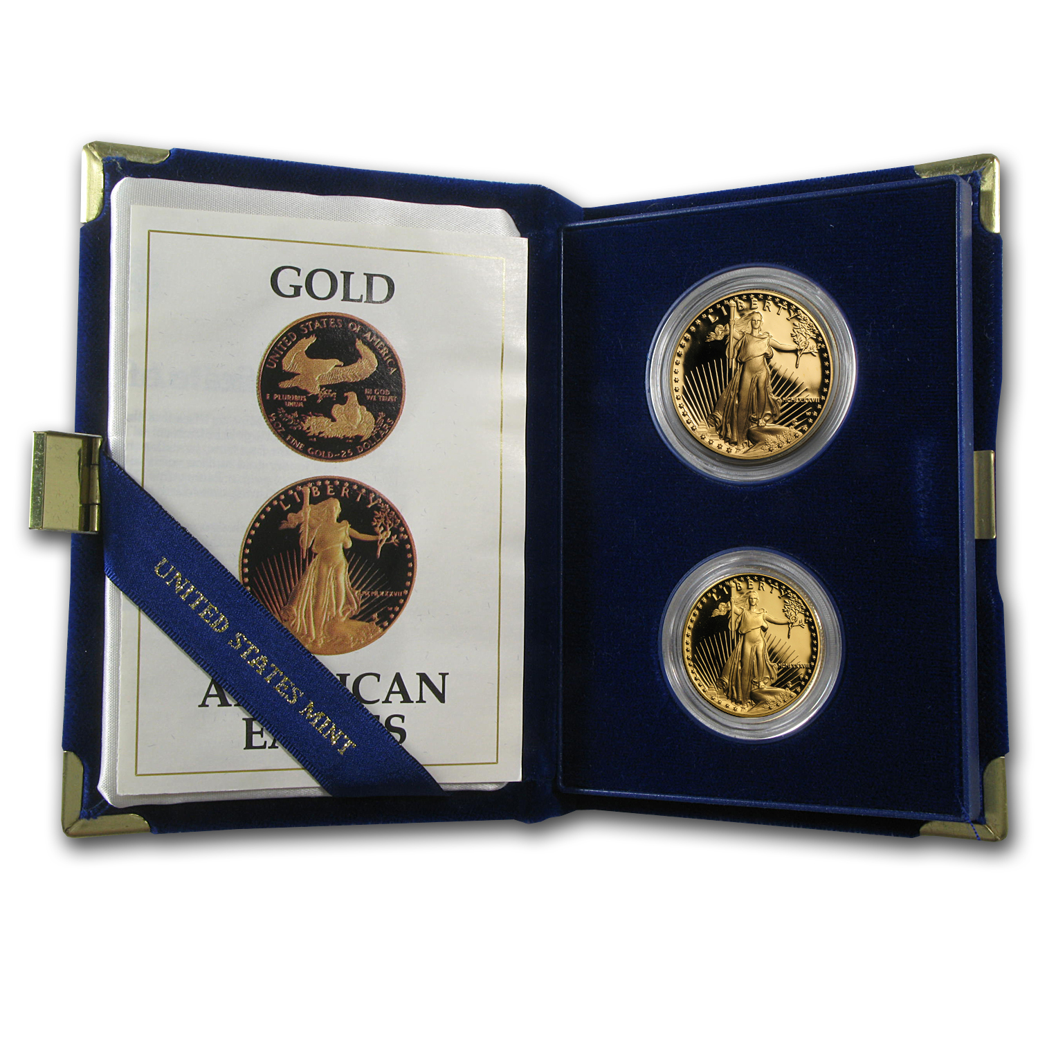 1987-W/P 2-Coin Proof American Gold Eagle Set (w/Box &amp; COA)