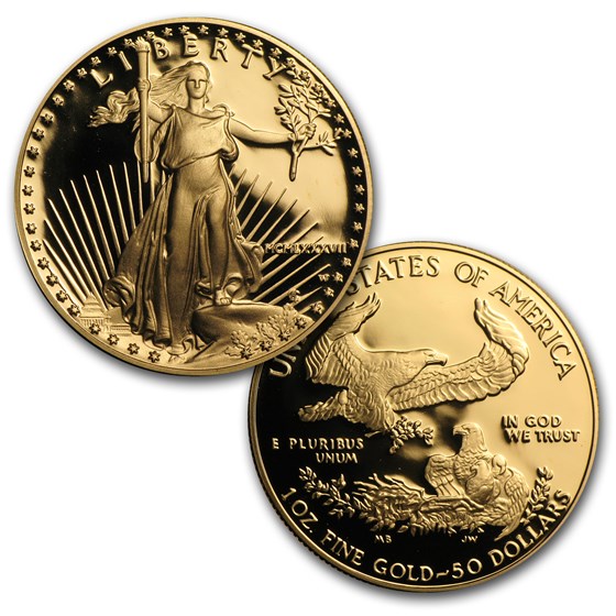 1987-W/P 2-Coin Proof American Gold Eagle Set (w/Box &amp; COA)
