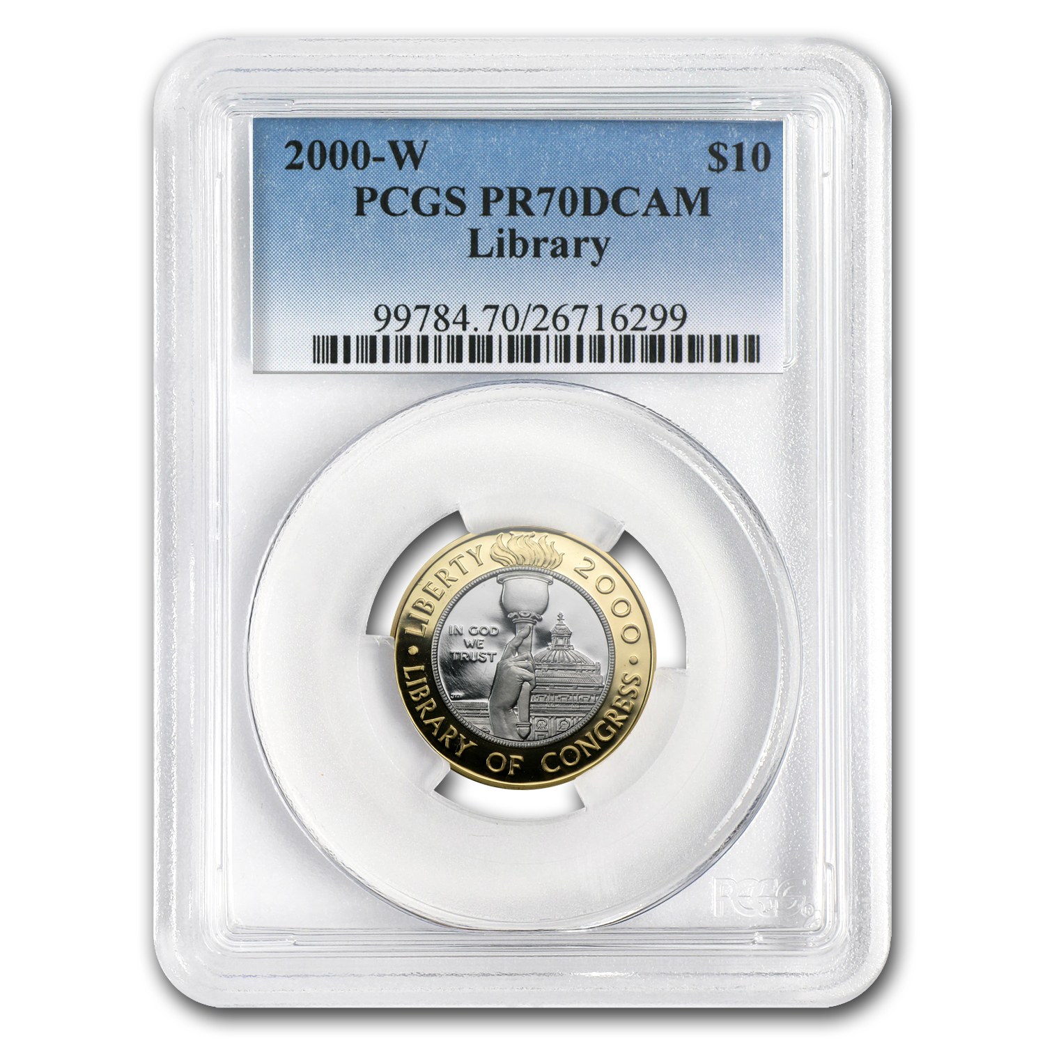 2000-W Gold/Platinum $10 Commem Library of Congress PR-70 PCGS 2000-W Gold/Platinum $10 Commem Library of Congress PR-70 PCGS
